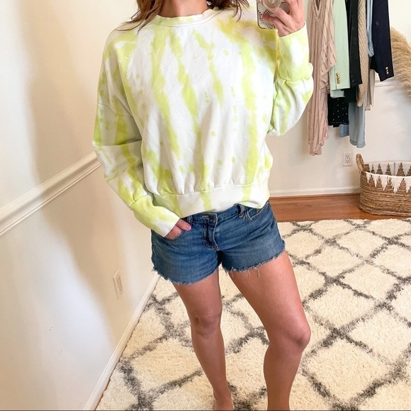 Tie Dye Cropped Cotton Sweatshirt L - Picture 3 of 6